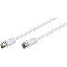 Coax M-F 5m White 75 Ohm