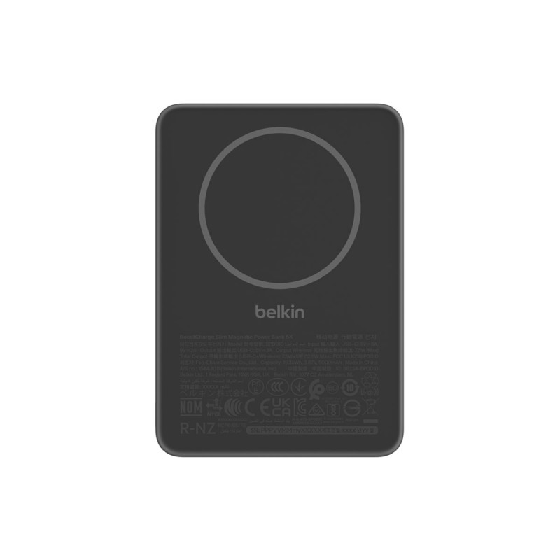 Belkin - Cargador inalámbrico - delgado - 5000 mAh - 15 vatios - Fast