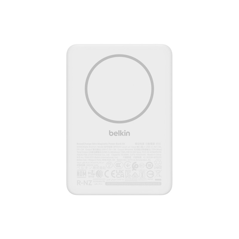 Belkin - Cargador inalámbrico - delgado - 5000 mAh - 15 vatios - Fast