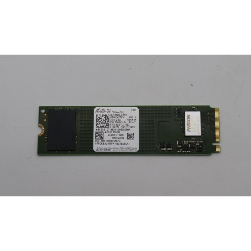 256GB M.2 NVMe SSD with PCIe