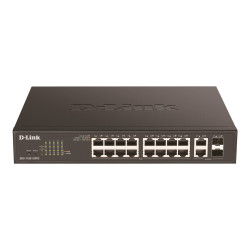 16 Ports Gigabit EasySmart + 2 Ports 1G SFP Ports