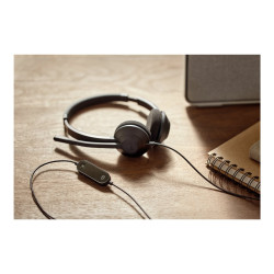 Hdset 321 Wired Sngl CarbonBK USB-A+Adap | APLIUM