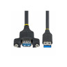 Cable De Montaje En Panel Usb-a De 2M - Macho A Hembra | APLIUM