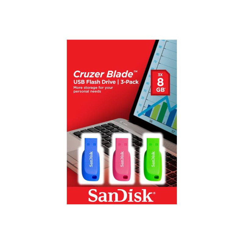 SanDisk Cruzer Blade - Unidad flash USB - 8GB - USB2.0 (paqu | APLIUM