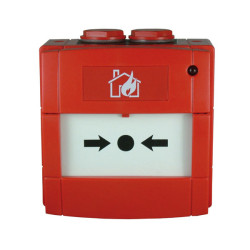 Pulsador de alarma direccionable de 01 a 159 con led y aislador de cor
