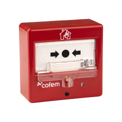 Pulsador manual de alarma rearmable microprocesado y autoidentificable