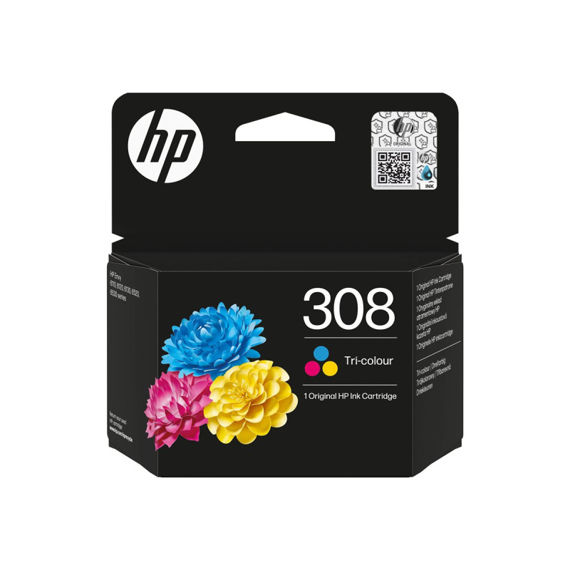 HP 308 Tri-color Original Ink Cartridge | APLIUM