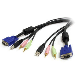 10 ft 4-in-1 USB VGA KVM Cable w/Audio