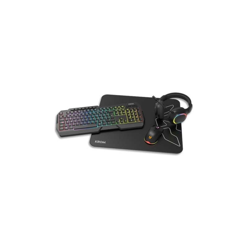 Pack Gaming Krom Kenta/ Teclado RGB + Ratón + Alfombrilla + | APLIUM