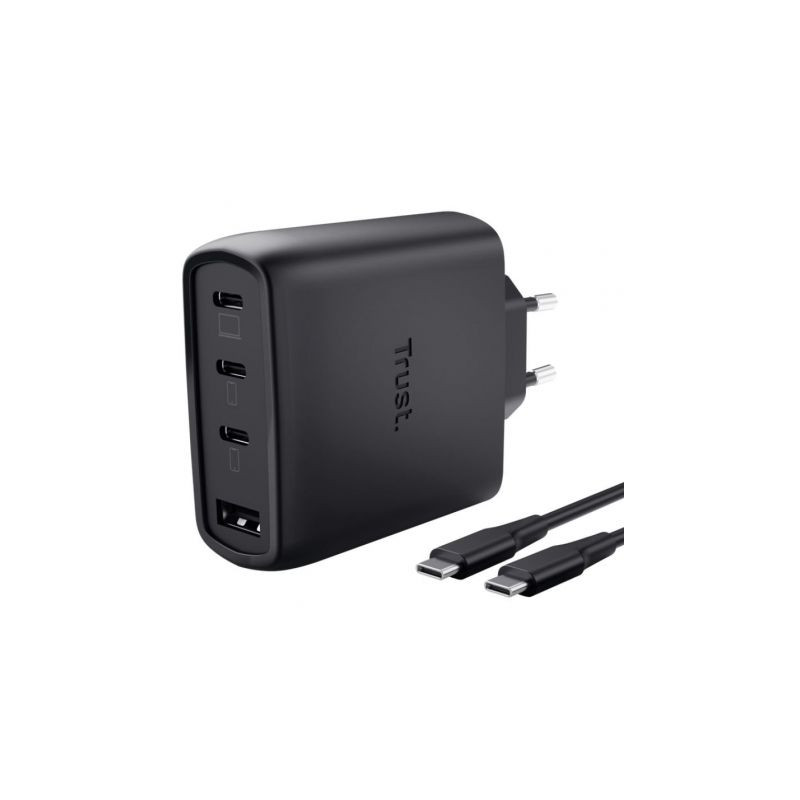 Cargador de Pared GaN Trust Maxo 65W 26067/ 3xUSB Tipo-C/ 1x | APLIUM