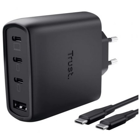 Cargador de Pared GaN Trust Maxo 65W 26067/ 3xUSB Tipo-C/ 1x | APLIUM
