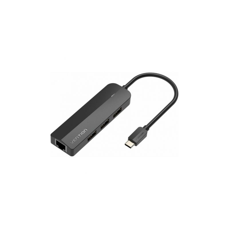 Hub USB Tipo-C Vention TGOBB/ 3xUSB/ 1xRJ45/ 1x Micro B PD | APLIUM
