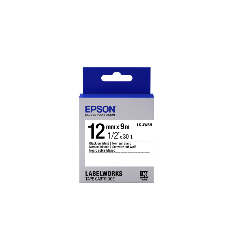 Label/LK-4WBN Standard 12mm x 9m BK/WH