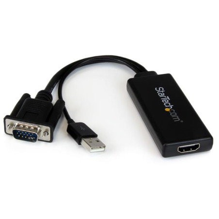 VGA to HDMI Adapter w/USB Power+Audio