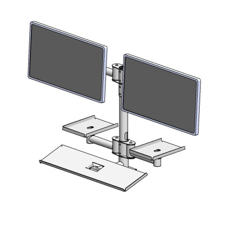 Wall mounted pole with dual