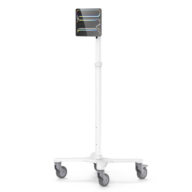 Universal Invisible Mount Medical Rolling Cart Extend. Wht | APLIUM