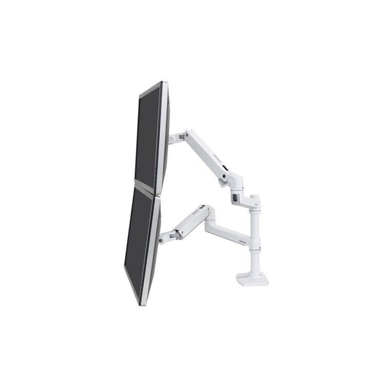 Lx Dual Stacking Arm No Grommet Mount Bright White | APLIUM