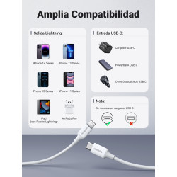 Ugreen 10493 cable de conector Lightning 1 m Blanco | APLIUM