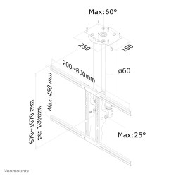 Ceiling Mount 37-75IN TILT/SWIV BLK.MAX50KG.VESA200X200TO800 | APLIUM