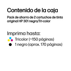 HP N9J72AE - Ink Cartridge No 301 B/C/M/Y Combo 2-PACK | APLIUM