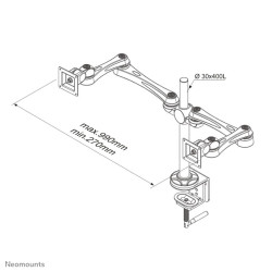 Desk Mount Dual 10-30IN Silver MAX15KG.VESA75X75TO100X100MM | APLIUM