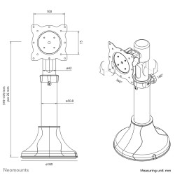 Desk Mount 10-30IN TILT/ROTATE GRM.SVR.MAX12KG.VESA75X75TO10 | APLIUM