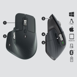 Mx Master 3 Adva. Wrls Mouse Graph 2.4GHZ/BT N/A Emea MR0077 | APLIUM