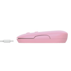 Trust 24125 - Raton Inalambrico Recargable Ultrafino Rosa | APLIUM