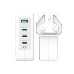130W Gan Usb-c 4-PORT Charger - Uk White Grey | APLIUM