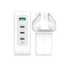 130W Gan Usb-c 4-PORT Charger - Uk White Grey | APLIUM