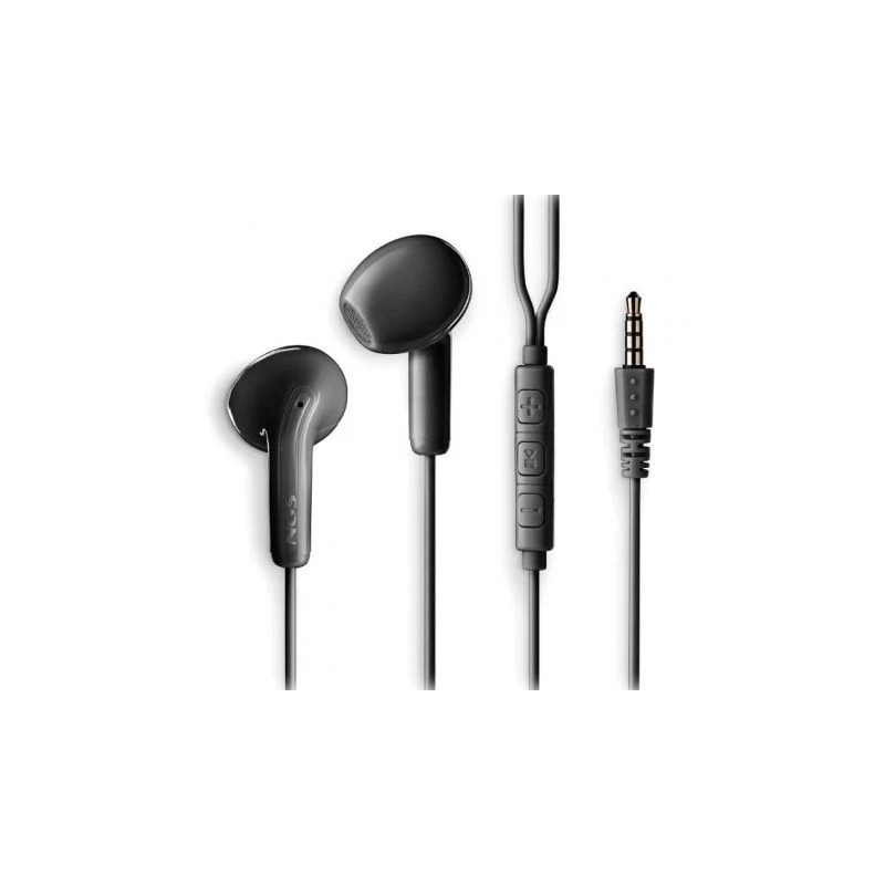 Auriculares Intrauditivos NGS Cross Flip/ con Micrófono/ Jack 3.5/ Neg