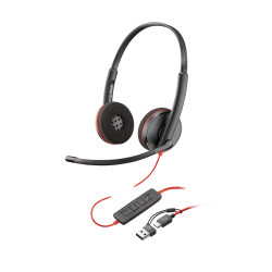 Poly Blackwire 3220 Stereo Usb-c Headset +USB-C/A Adapter | APLIUM