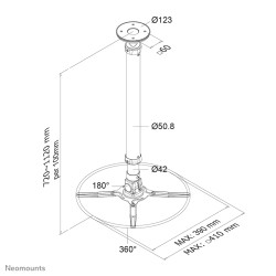 Soporte Techo Proyector Black. Max 12KG | APLIUM