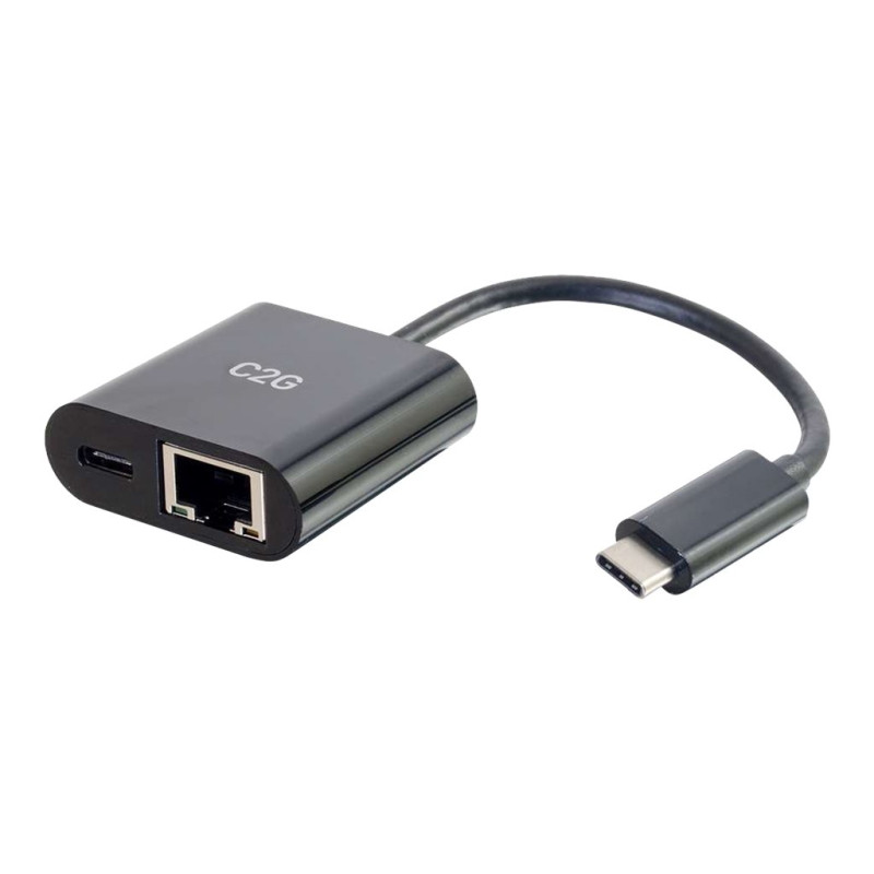 C2G USB C to Ethernet Adapter With Power Delivery - Black - | APLIUM