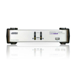 2-PORT USB Dual-view VGA Kvm Sw Itch With Aud + USB 2.0 Hub | APLIUM