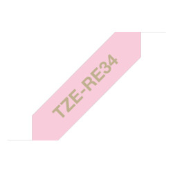 Tape/TZERE34 12MM GOLD ON PINK RIBBON