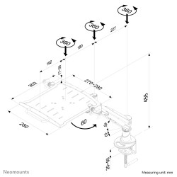 Notebook Arm Met Gasveer Hoogte 0-46 Cm Diepte 0-60 Cm | APLIUM