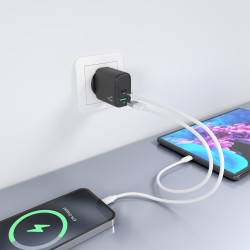 Cargador de Pared GaN Aisens A110-0972/ 1xUSB Tipo-C/ 1xUSB/ | APLIUM