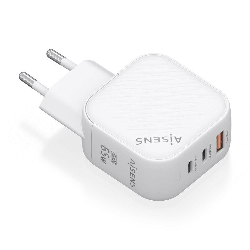 AISENS - Charger Gan 65W 2XUSB-C PD3.0 QC4.0 1XUSB-A QC3.0 | APLIUM