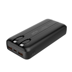Powerbank DP20 20000MAH LCD+CAB USB-C+LIGHTING Negro Carga R | APLIUM