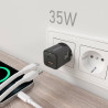 Charger Gan 35W 1XUSB-C PD3.0 QC4.0 1XUSB-A QC3.0 Black | APLIUM