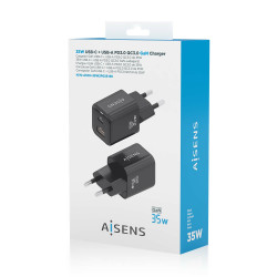 Charger Gan 35W 1XUSB-C PD3.0 QC4.0 1XUSB-A QC3.0 Black | APLIUM