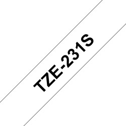 TZE231S 12mm Black on White Tape 4m