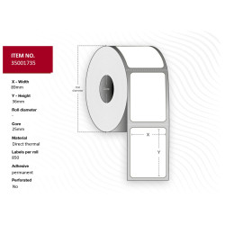 Label 89x36 - Core 25. White. | APLIUM