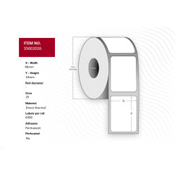 Label 46x10 - Core 25. White. | APLIUM