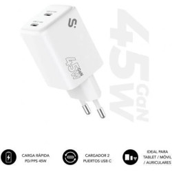 Subblim Cargador Gan 45W Charger USB C+C | APLIUM