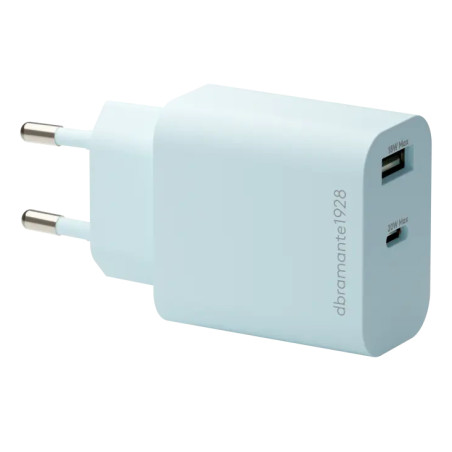 EU Wall Charger USB-C 20W+USB-A 18W BLU