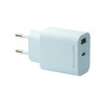 EU Wall Charger USB-C 20W+USB-A 18W BLU